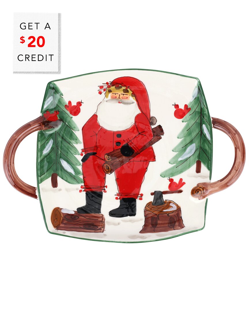 VIETRI VIETRI OLD ST. NICK HANDLED SQUARE PLATTER WITH $20 CREDIT