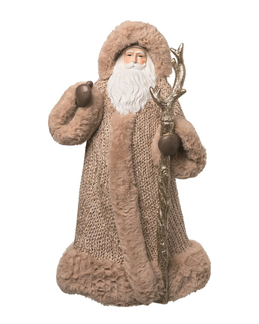 Shop Transpac Resin 17.52in Multicolor Christmas Cozy Santa With Staff Figurine