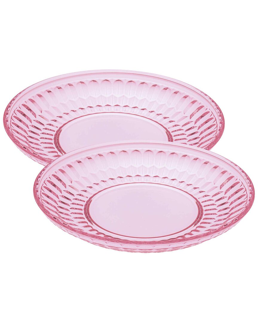 Villeroy & Boch Boston Set Of 2 Colored Salad Plates In Pink