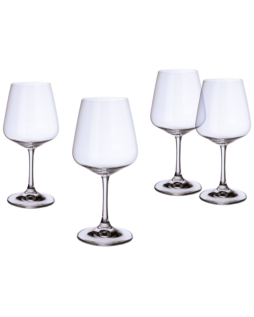 Villeroy & Boch Ovid Set Of 4 Red Wine Glasses In Clear