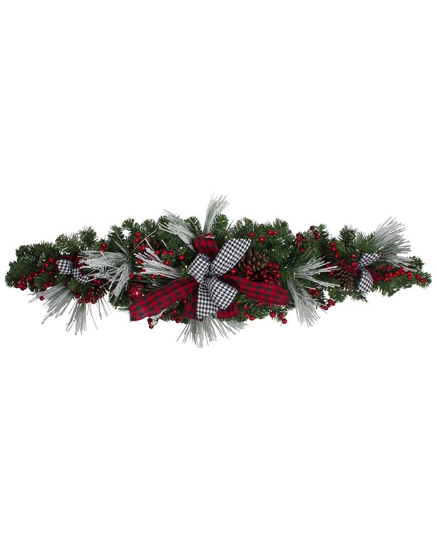 Northern Lights Northlight 52in Pre-lit Pre-decorated Artificial Christmas Swag With Bows And Berries In Green