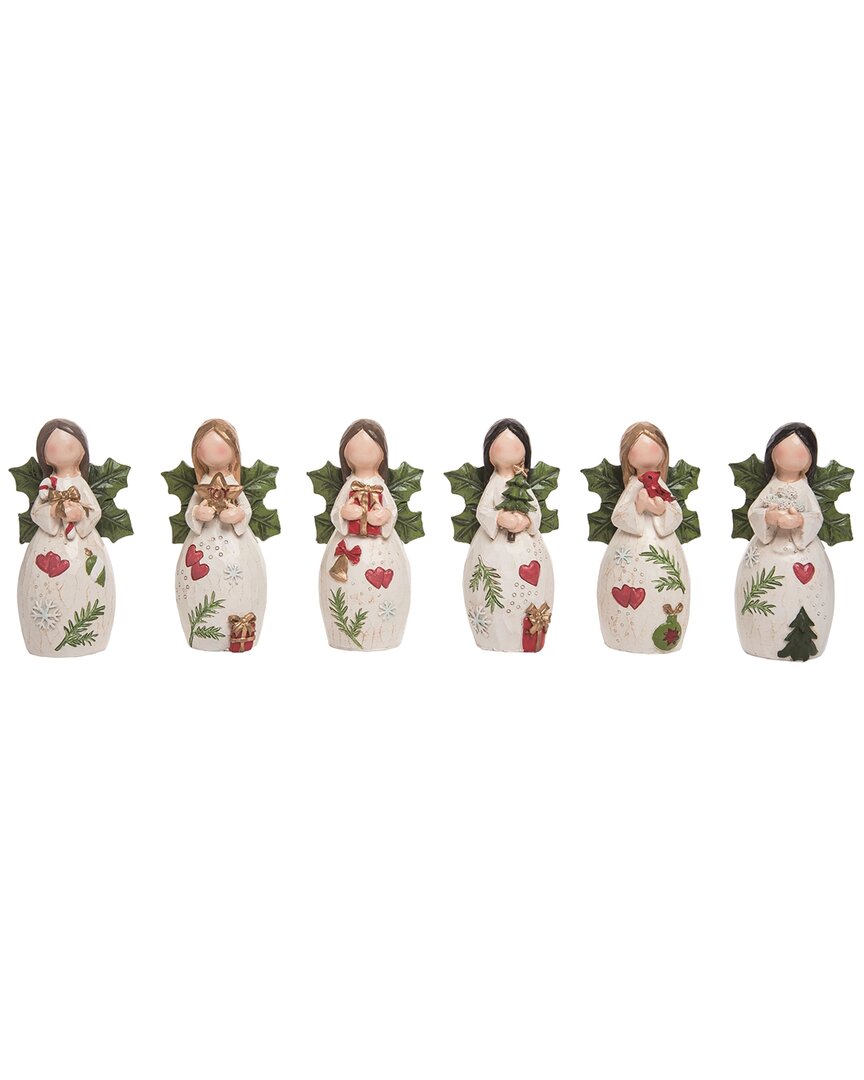 Shop Transpac Set Of 6 Resin 4.21in Multicolor Christmas Blessed Angels