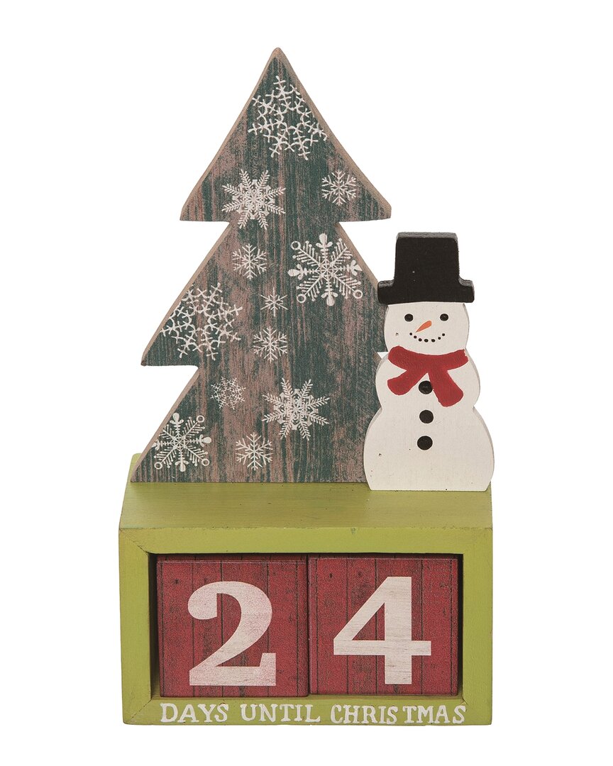 Transpac Set Of 3 Wood 8in Multicolor Christmas Bright Advent Calendar With Blocks