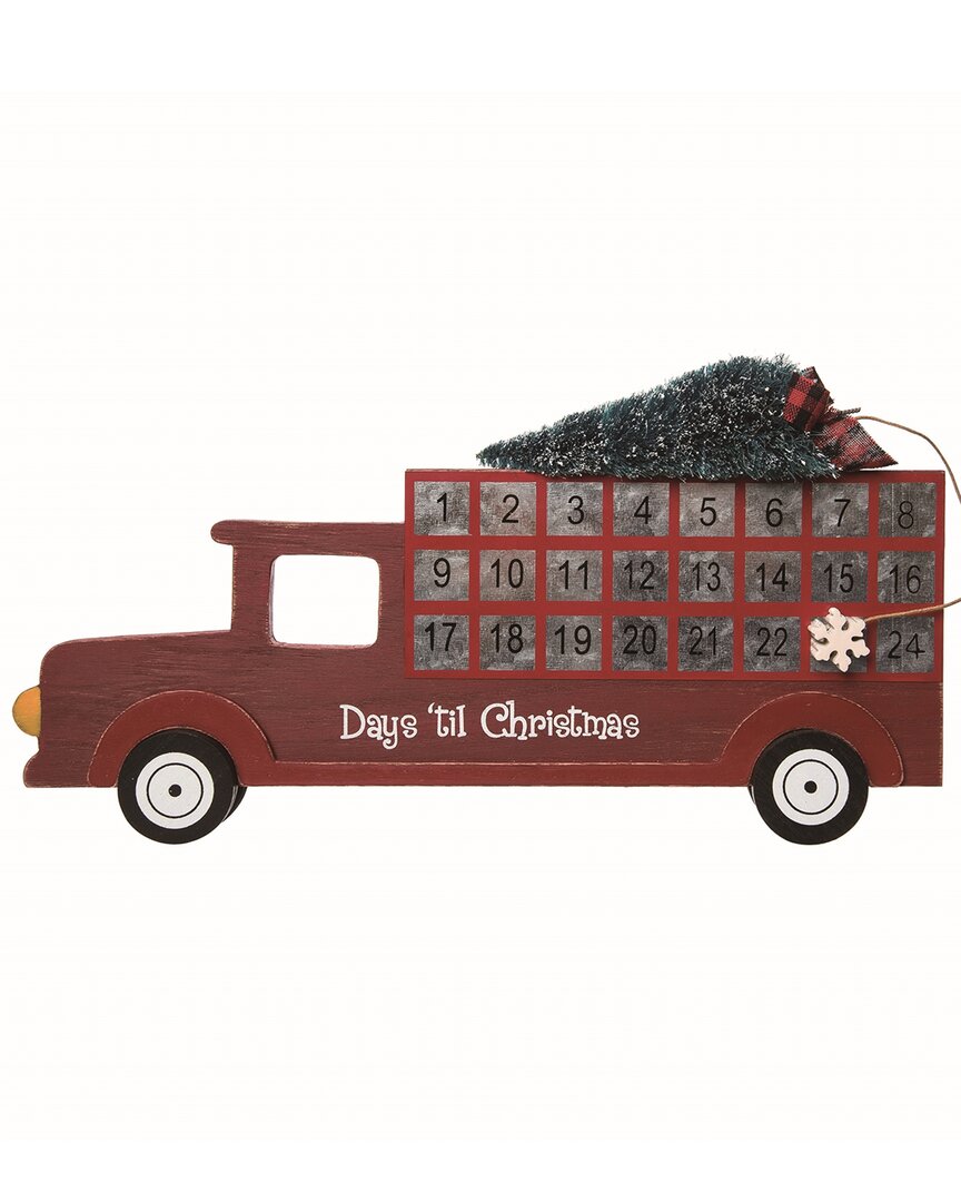 Shop Transpac Wood 14in Multicolor Christmas Holiday Countdown Truck Decor