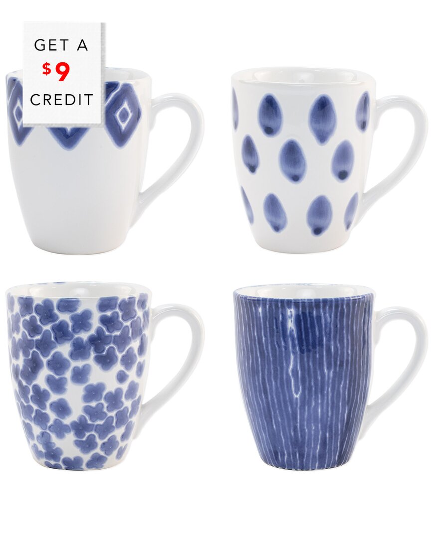 Shop Vietri Viva By  Santorini Assorted Mugs Set Of 4 Mugs With $9 Credit