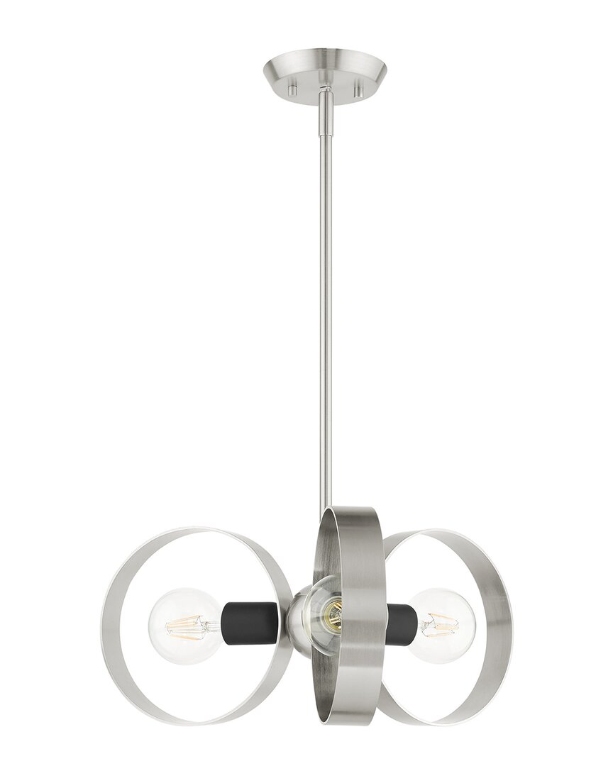Livex Lighting Modesto Nickel 3 Light Chandelier In Nickel