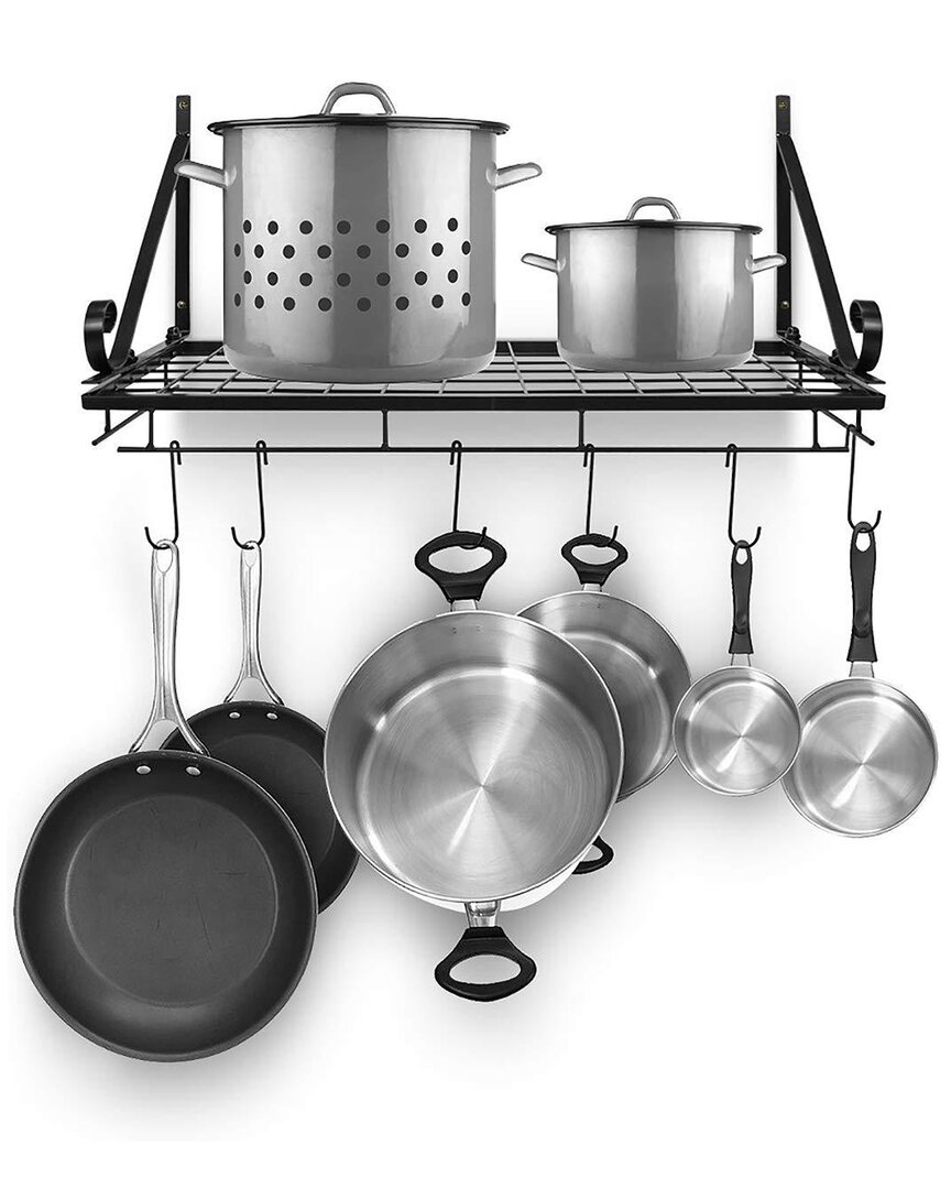 Sorbus Kitchen Wall Pan Rack With 10 Hooks