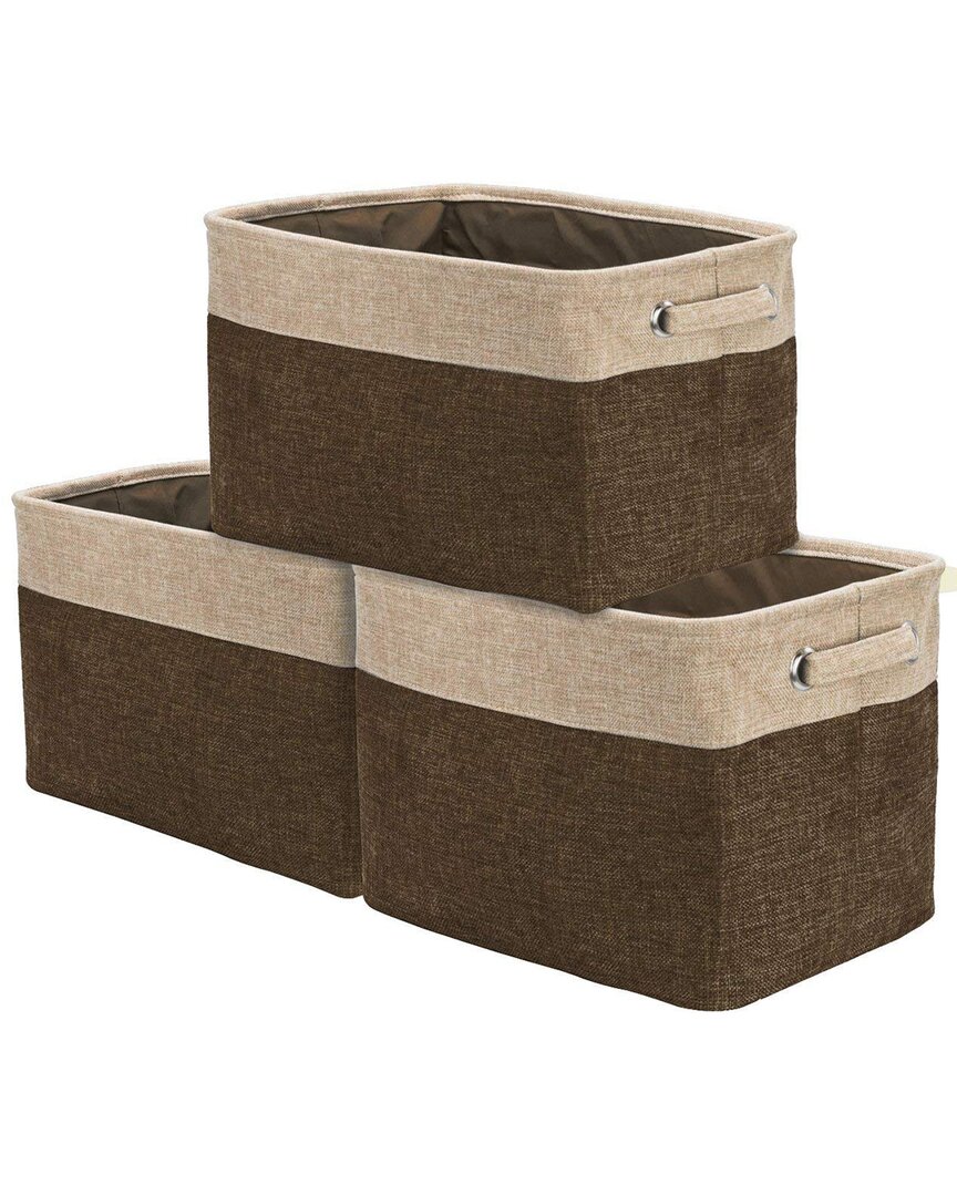 Sorbus Set Of 3 Twill Storage Basket Set In Nocolor