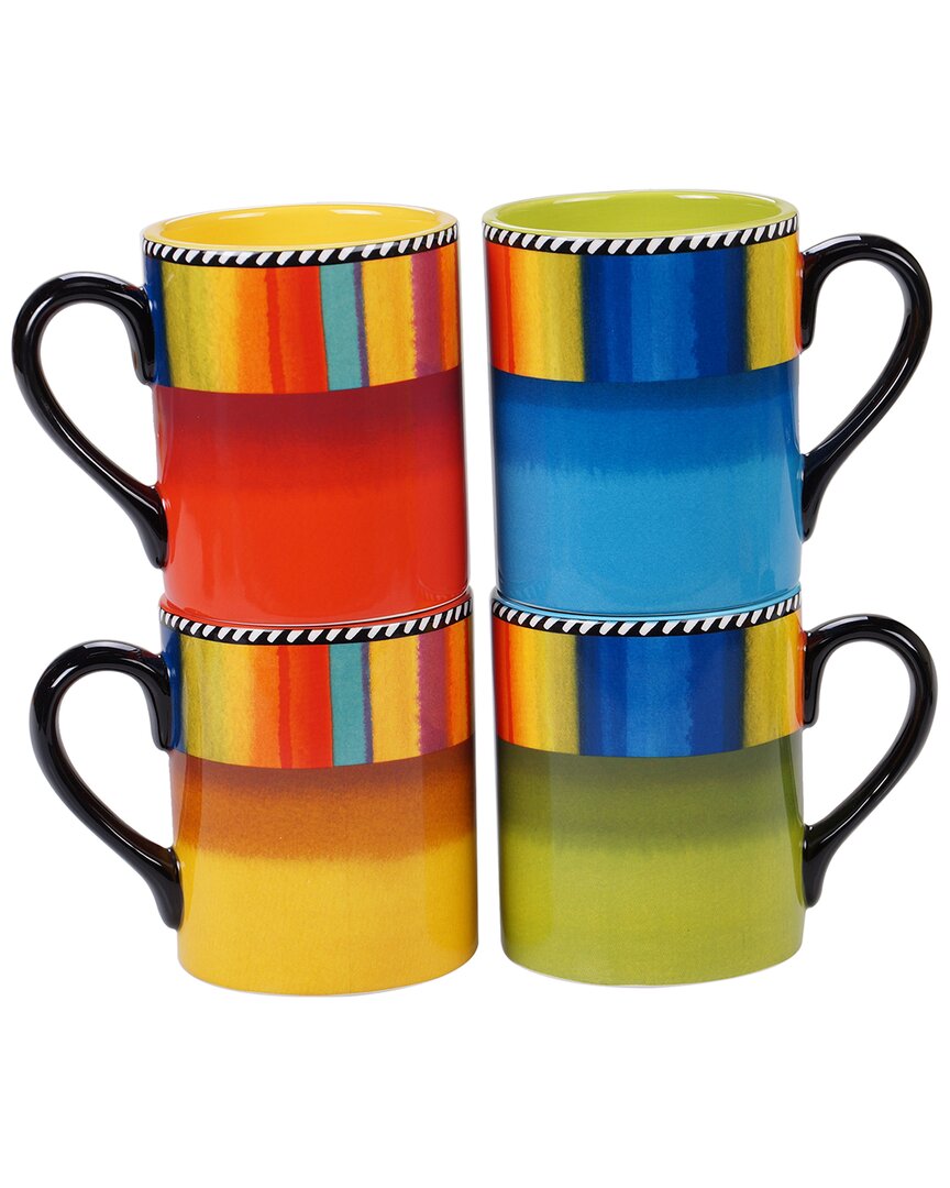 Shop Certified International Set Of 4 Sierra Mugs In Multicolor