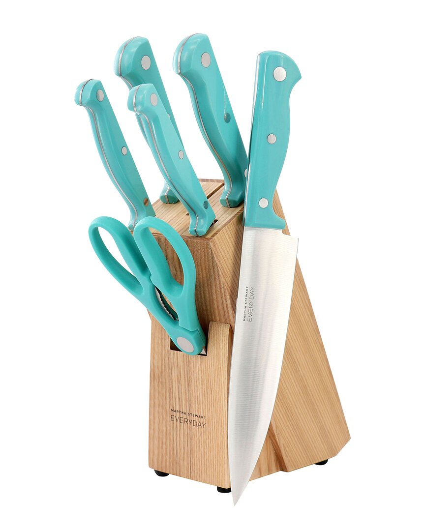 Martha Stewart Everyday Keswick 7pc Stainless Steel Cutlery & Wood Block Set