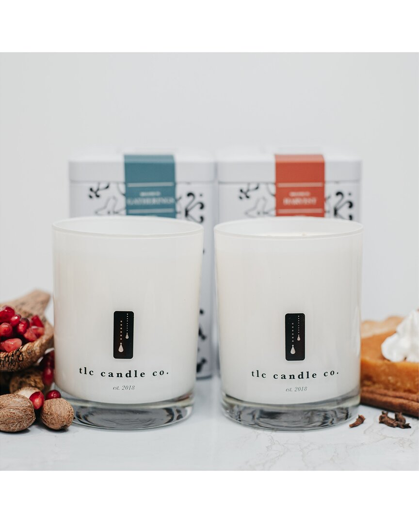 Tlc Candle Co. Fall Harvest, Pumpkin & Gatherings, Pomegranate Luxury 2-wick Soy Candle Gift Set In White
