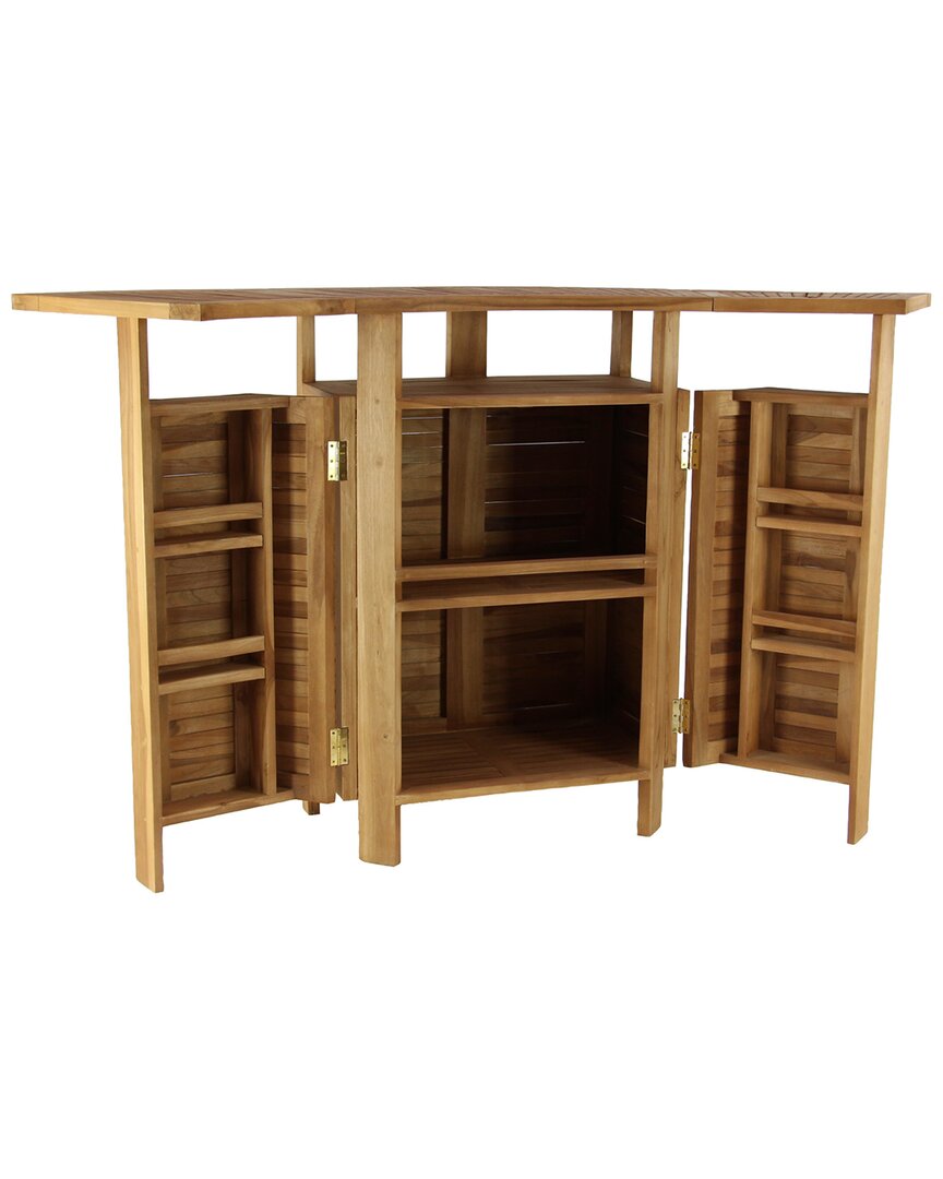 Peyton Lane Traditional Solid Teak Wood Bar In Brown
