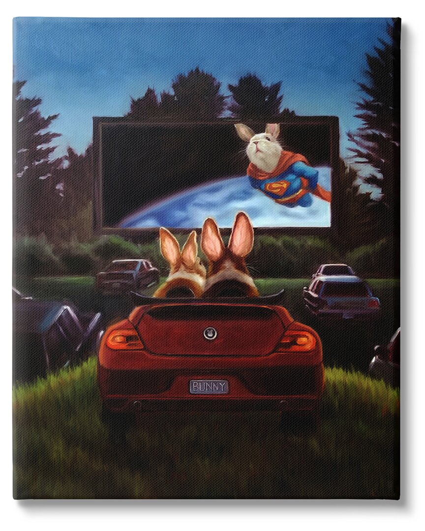 Shop Stupell Romantic Bunny Movie Drive-in Canvas Wall Art By Lucia Heffernan