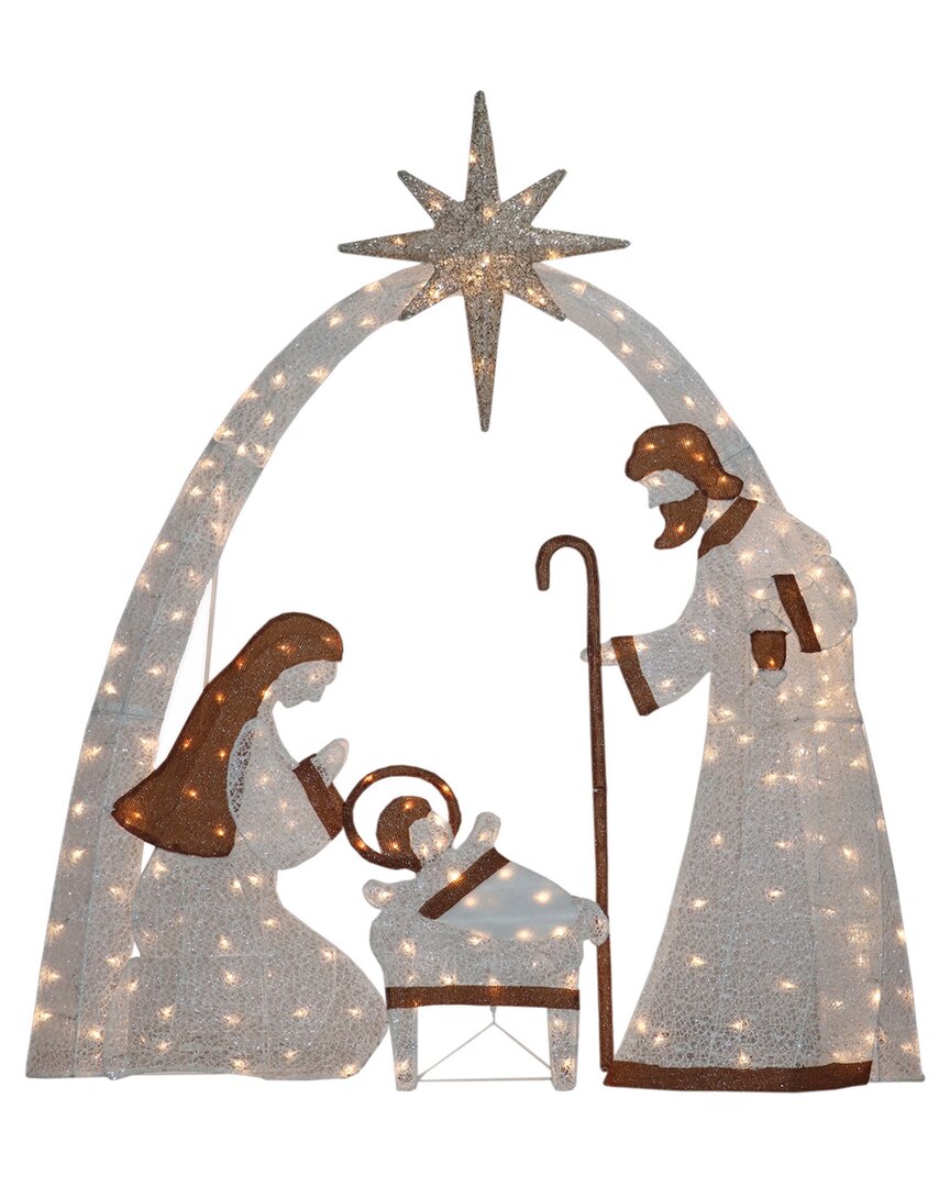 Seasonal Llc Pre-lit Nativity Set In White