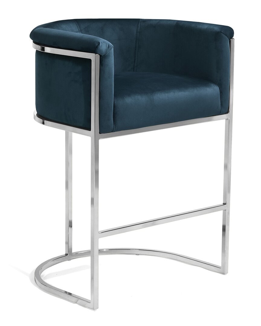Chic Home Finley Counter Stool With Chrome Legs In Teal