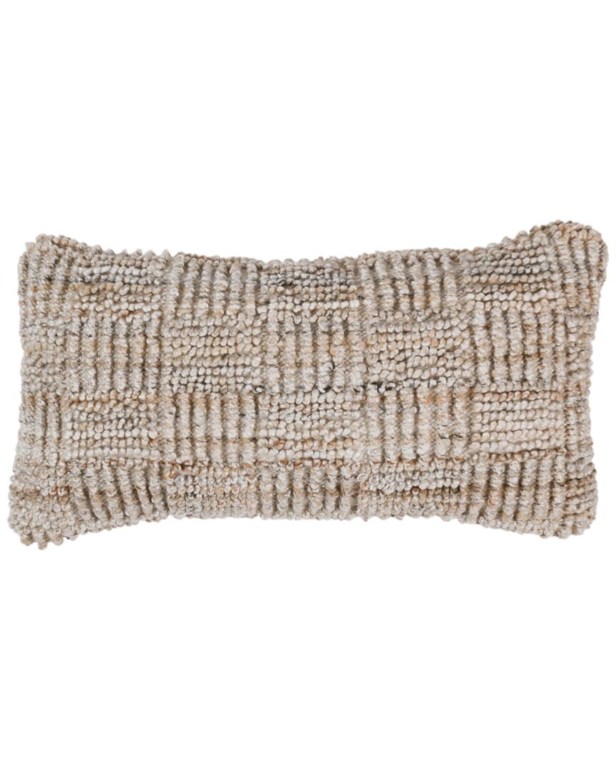 Classic Home Hand-woven Dimensional Texture Vico Throw Pillow In Beige
