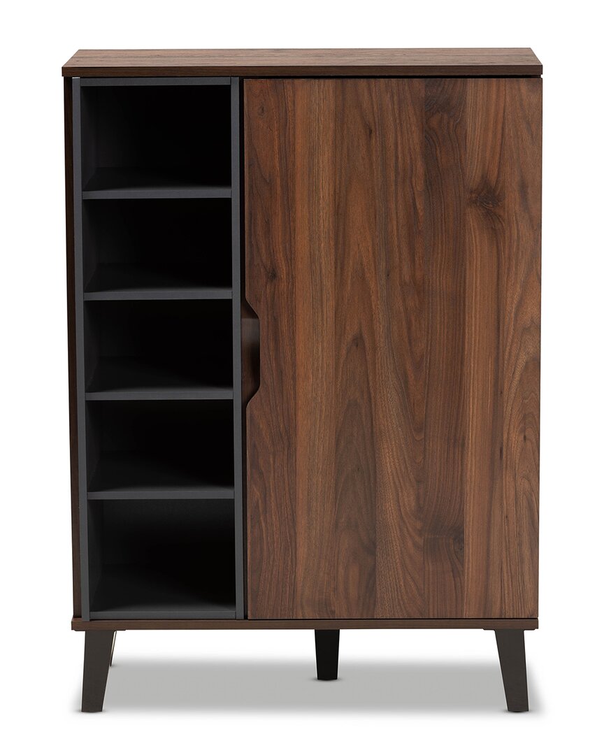 Baxton Studio Idina 1-door Shoe Cabinet In Brown