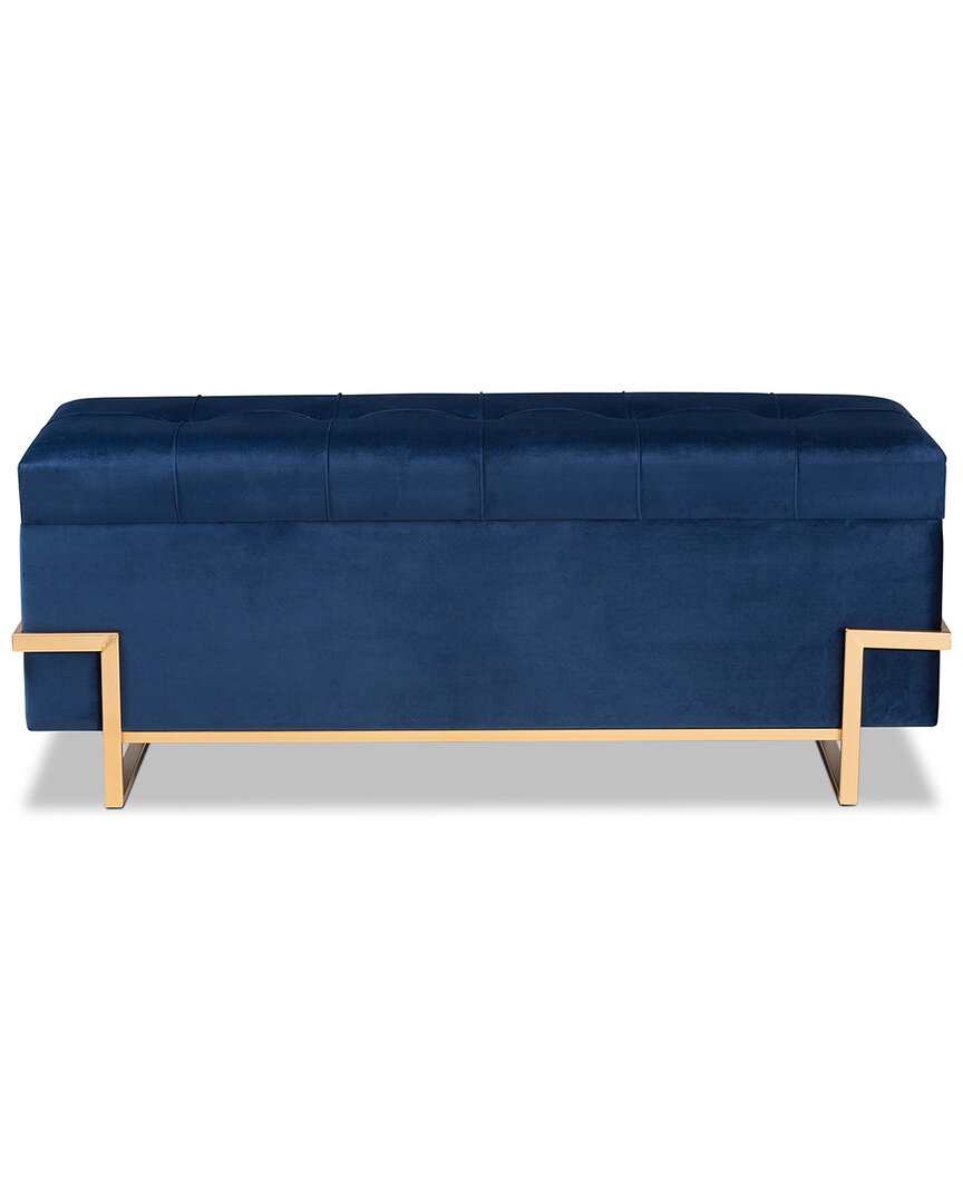 Baxton Studio Parker Storage Ottoman In Navy