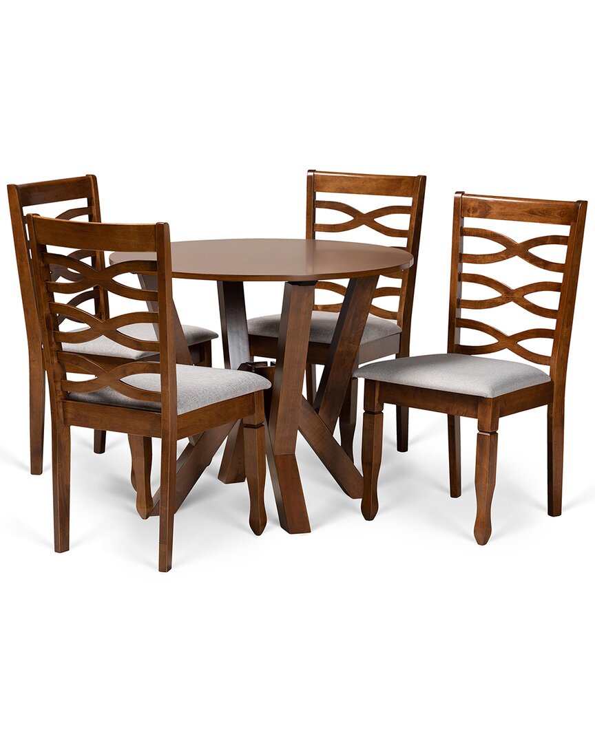 Baxton Studio Darina 5pc Dining Set In Grey