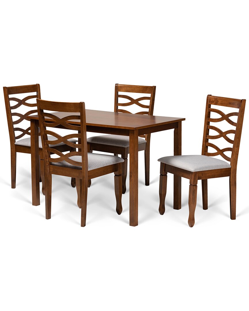 Baxton Studio Mirna 5pc Dining Set In Grey