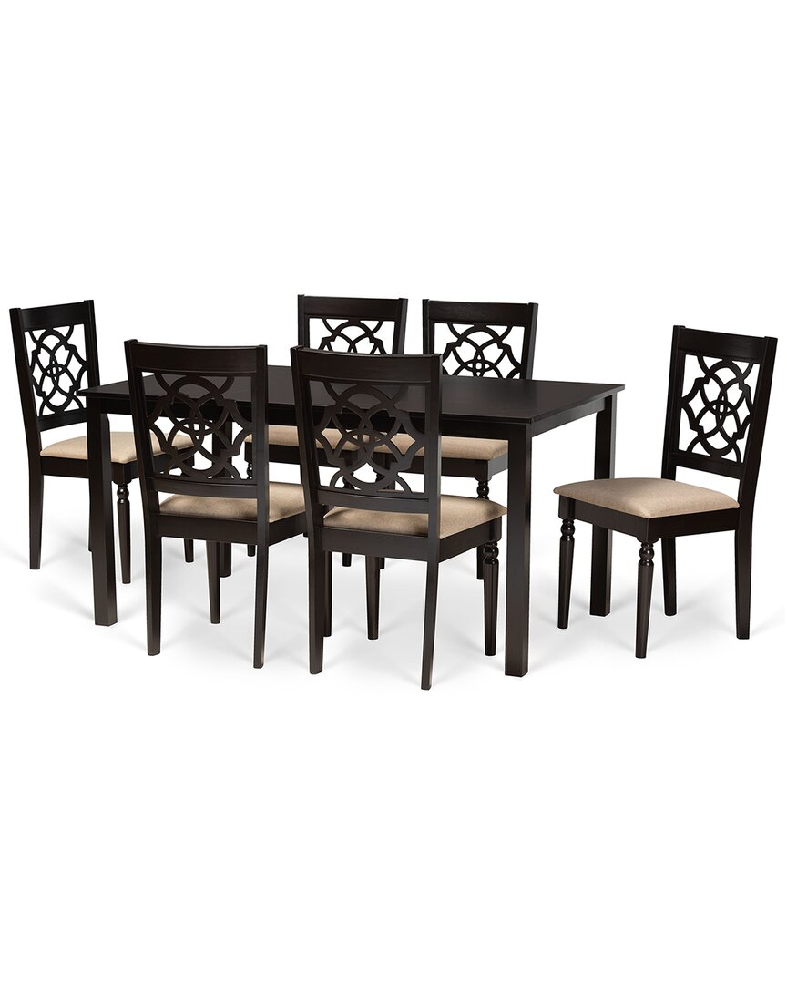Baxton Studio Renaud 7pc Dining Set In Sand