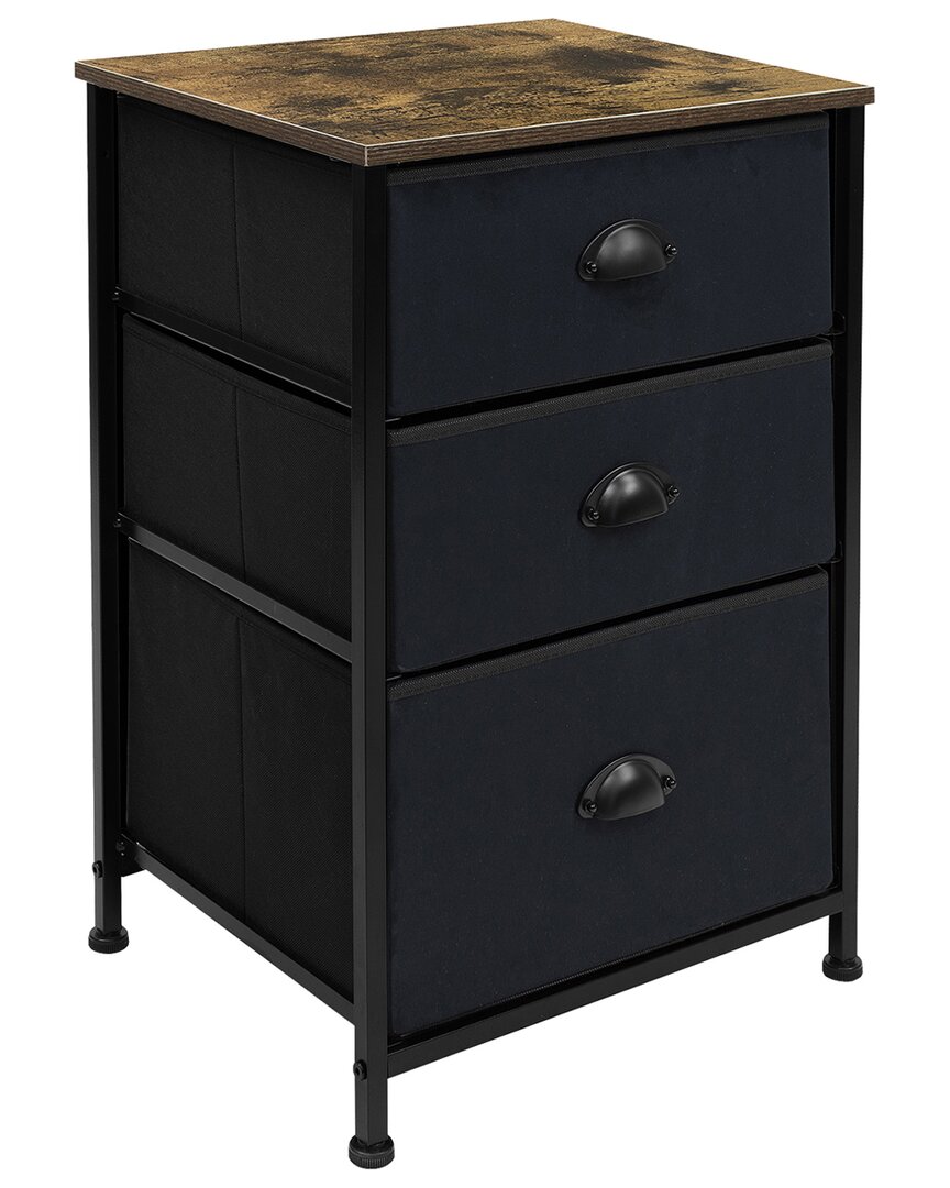 Sorbus 3 Drawer End Table In Black