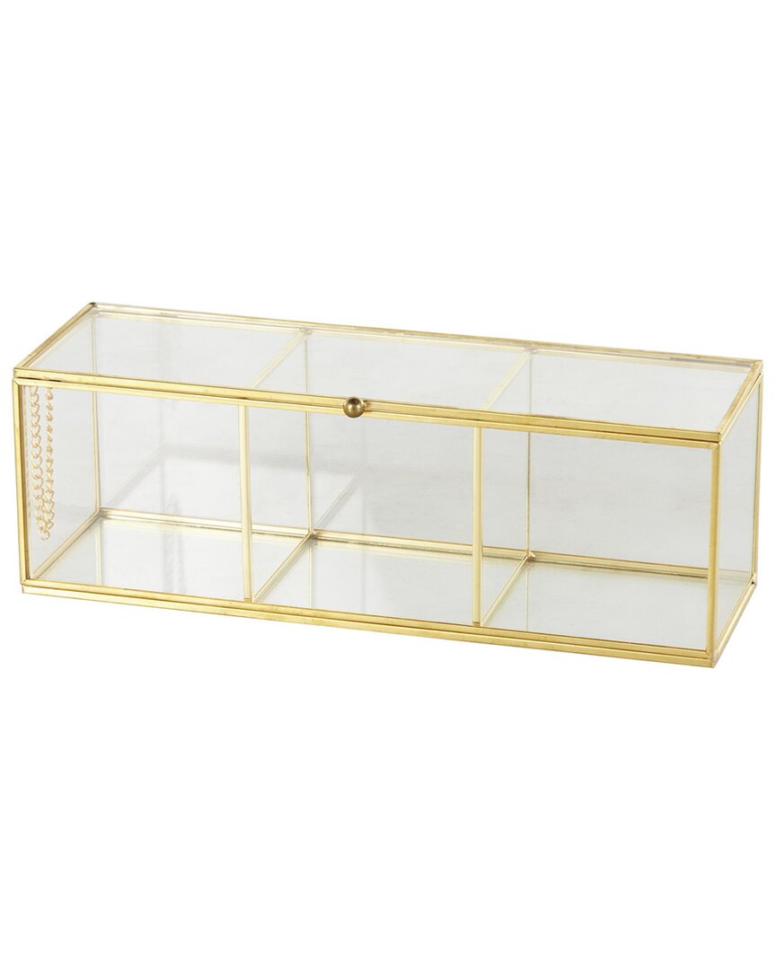 Peyton Lane Glass Slim Rectangular 3 Slot Decorative Jewelry Box
