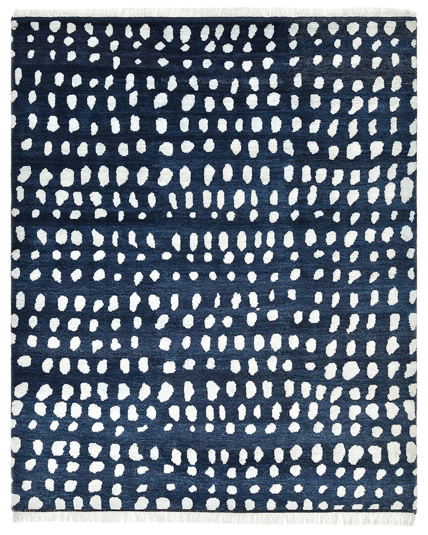 Solo Rugs Irmgard Bohemian Animal Hand-knotted Wool-blend Area Rug In Blue
