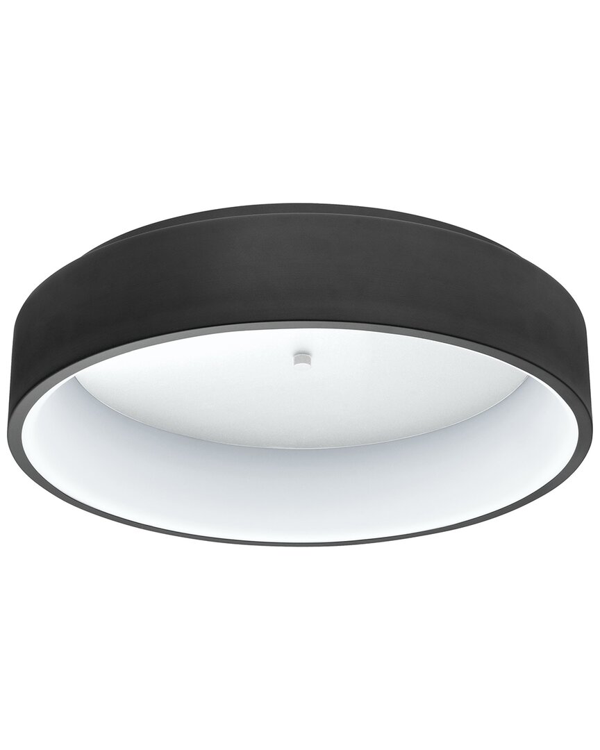 EGLO EGLO MARGHERA 1 LIGHT INTEGRATED LED CEILING LIGHT WITH BLACK FINISH & BLACK & WHITE SHADE, SMOKED D