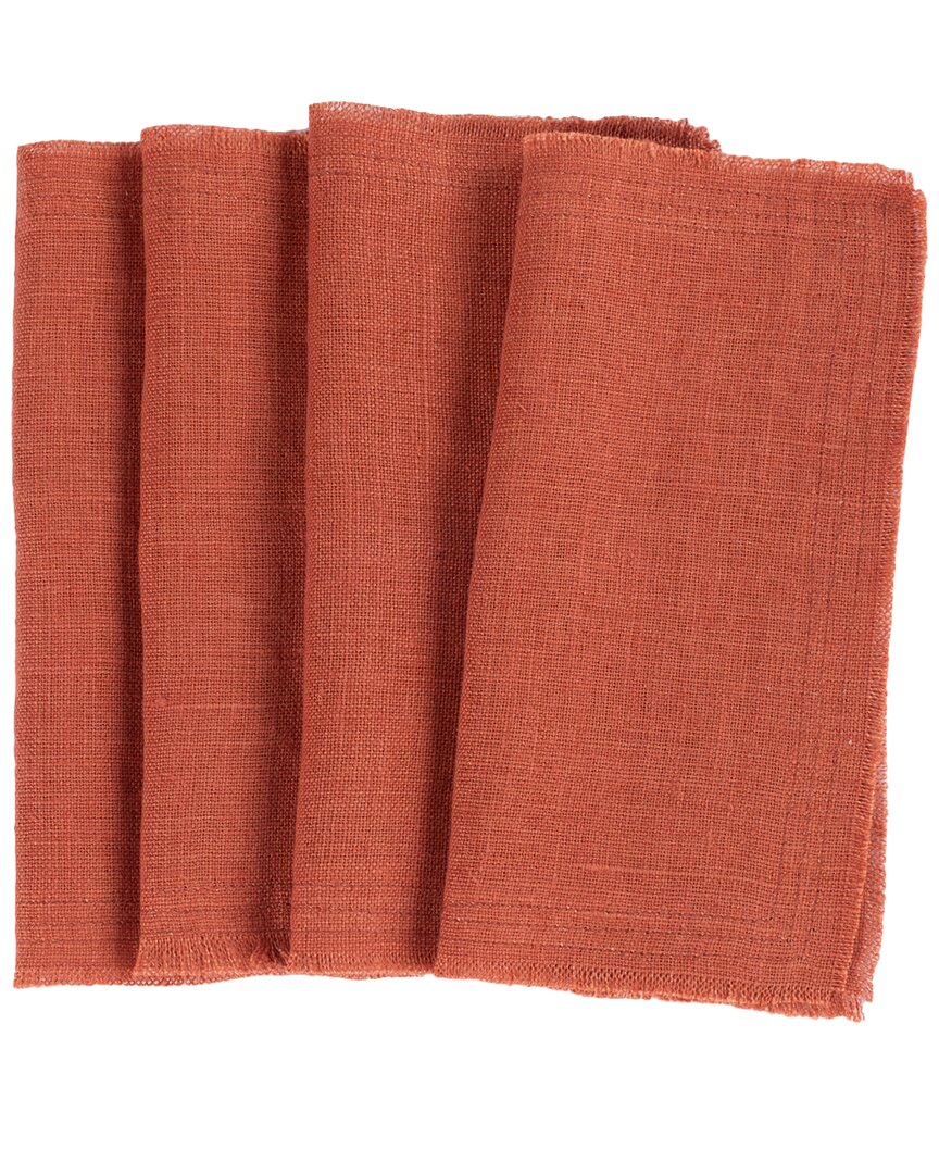 Amity Home Set Of 4 Ranier Linen Cocktail Napkins