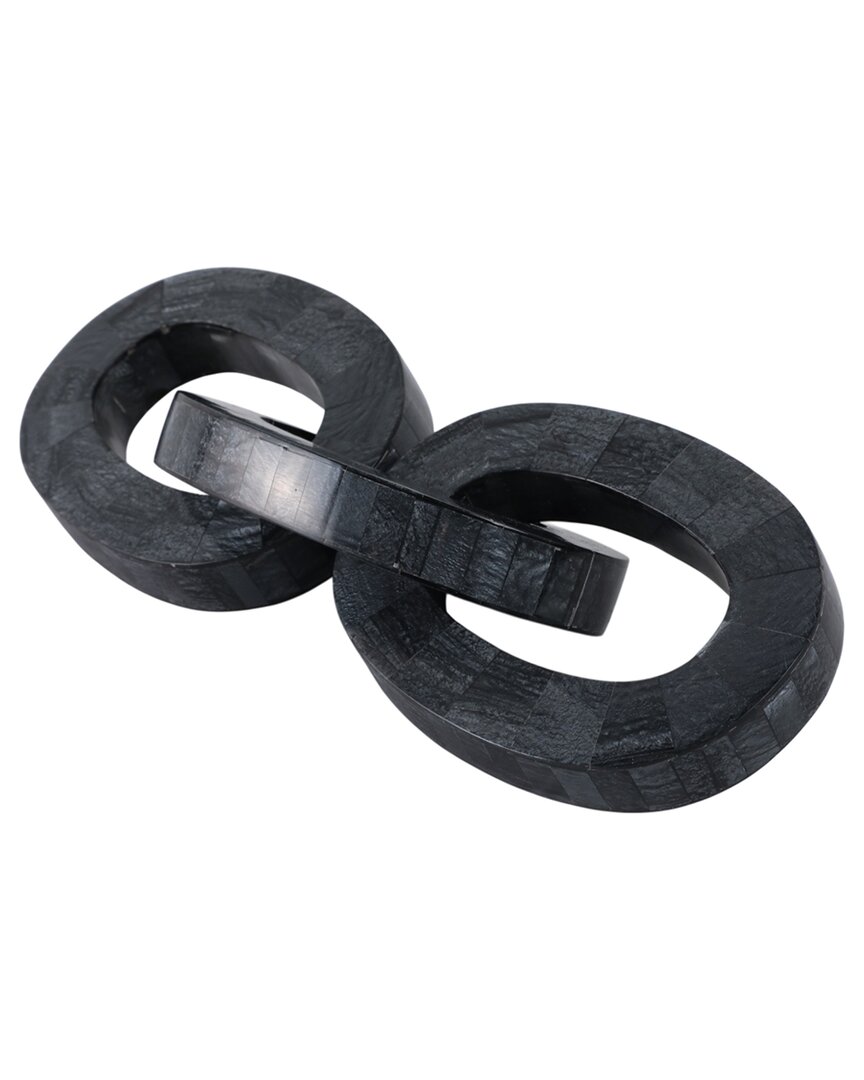 Sagebrook Home 15x5 3-link Marbled Resin Chain In Black