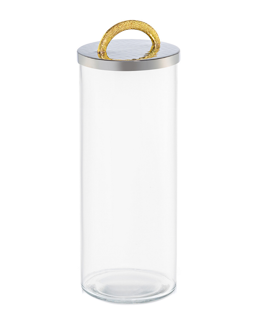 Shop Classic Touch 10in Glass Jar With Stainless Steel Lid