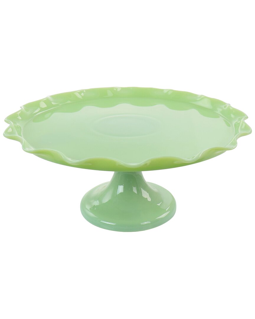 Martha Stewart Jadeite Glass Cake Stand In Green