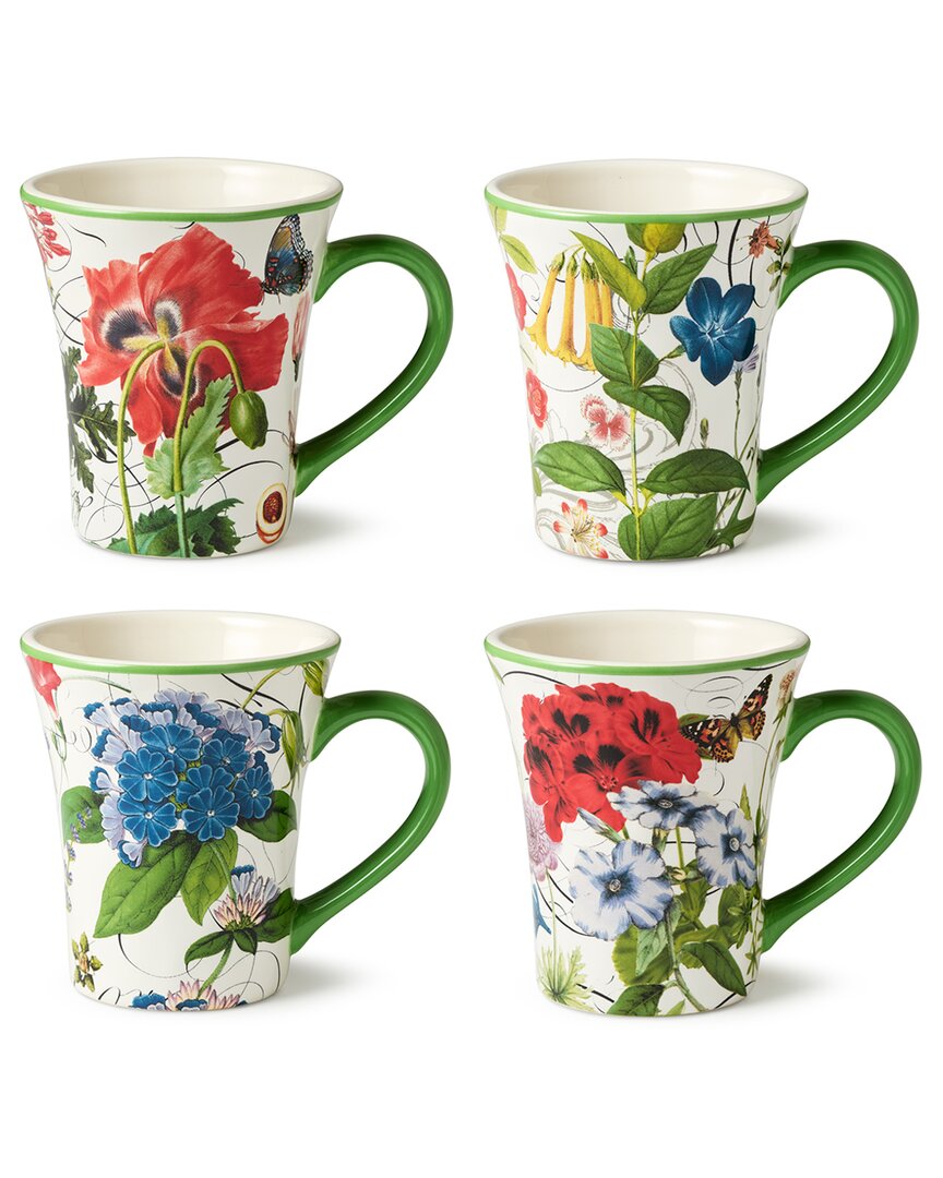 Certified International Greenhouse Set Of 4 Mugs 16oz