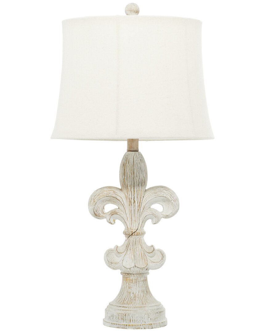 Peyton Lane Farmhouse Polystone White Set Of 2 Table Lamp
