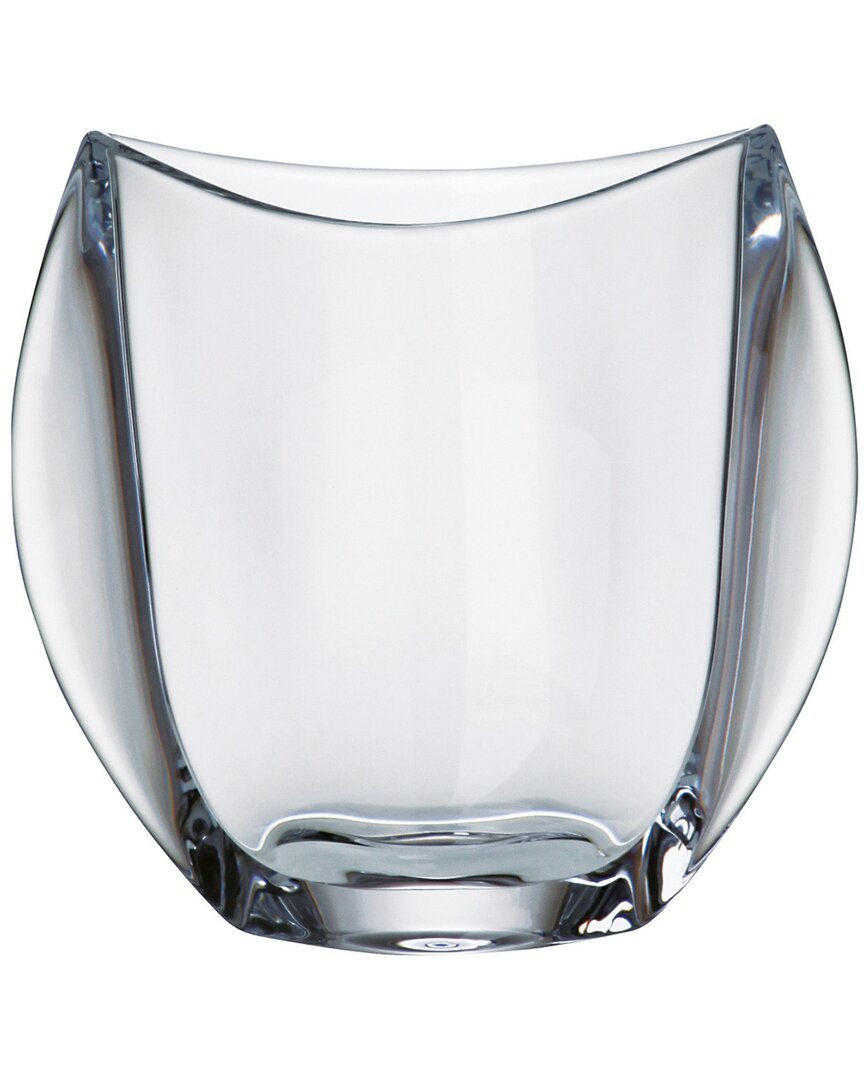 Barski Crystalline 7in Oval Vase In Transparent