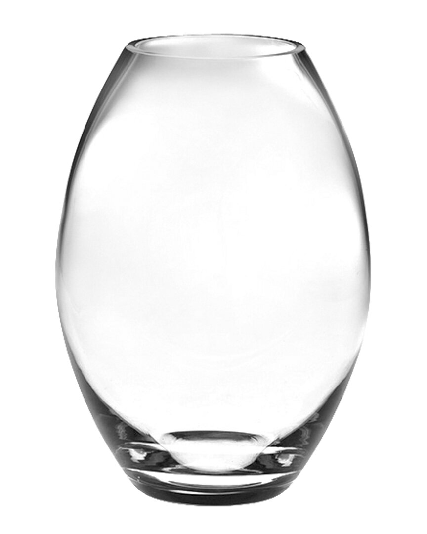 Barski Barrel 10in Glass Vase In Transparent