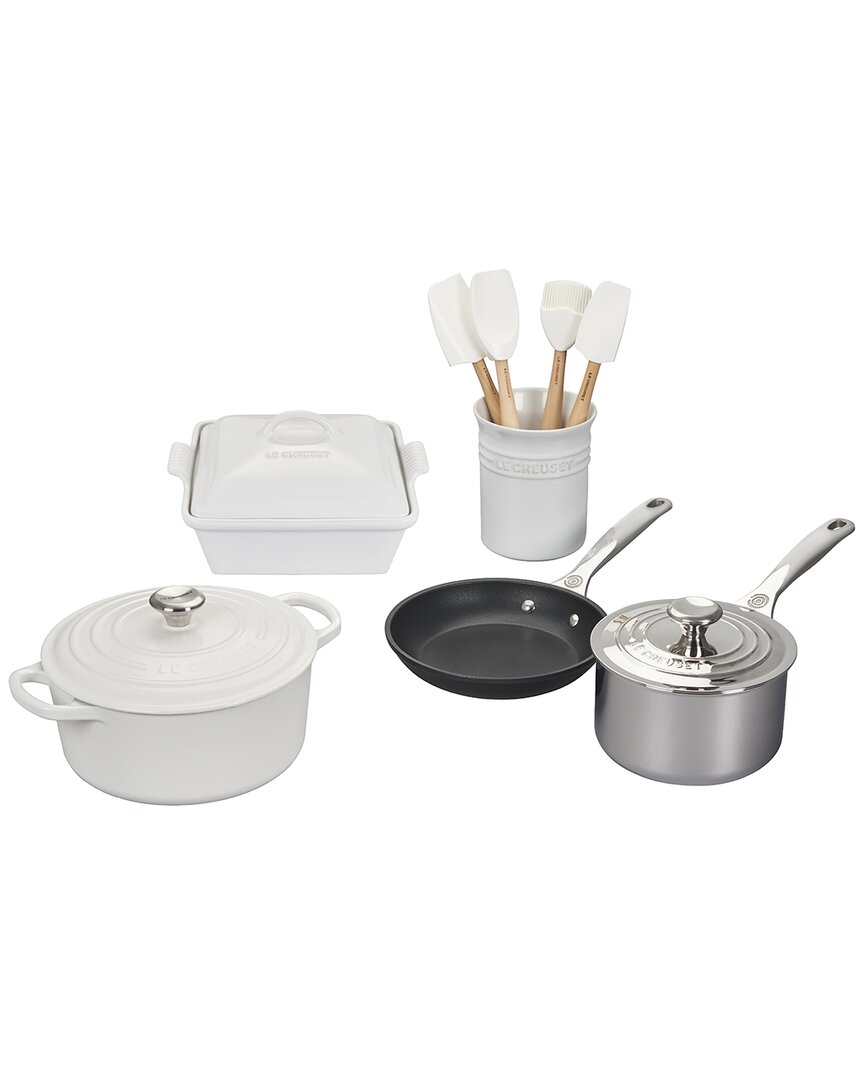 Le Creuset 12pc Stainless Steel Set In White
