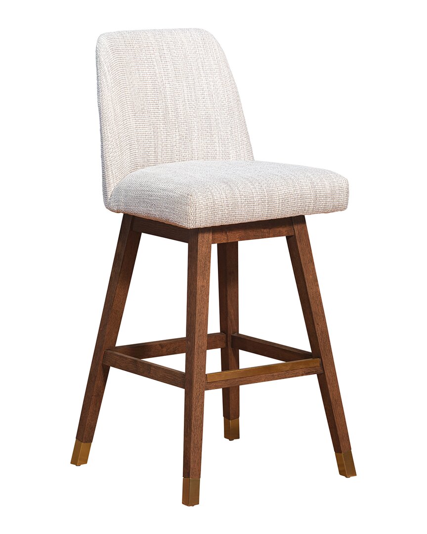 Armen Living Dalza Swivel Bar Stool In White