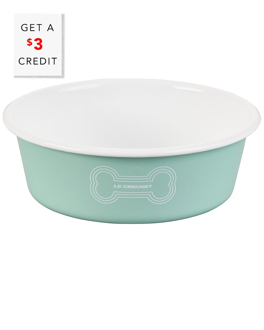 Le Creuset Large Dog Bowl With $3 Credit In Green