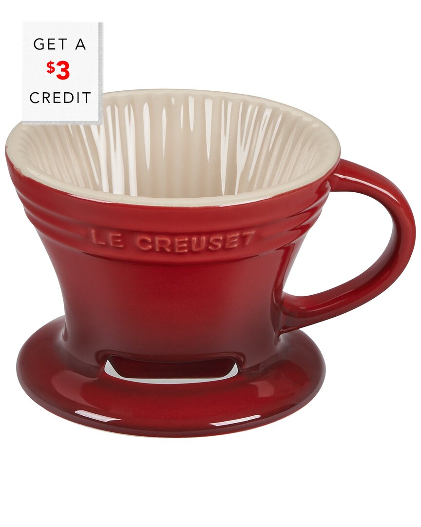 Le Creuset Pour Over Coffee Maker With $3 Credit In Burgundy