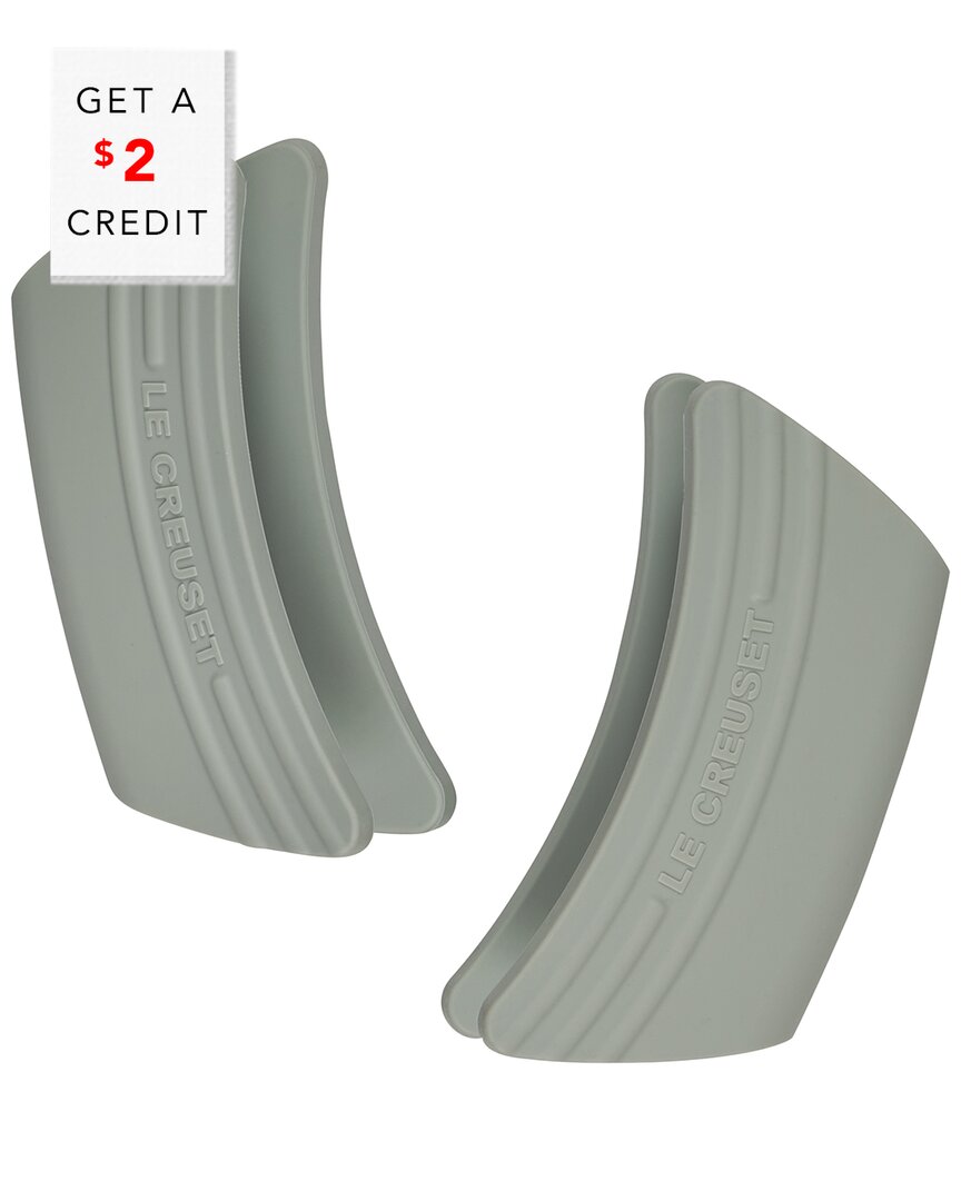 Le Creuset Sea Salt Silicone Pot Grips Set With $2 Credit In Gray