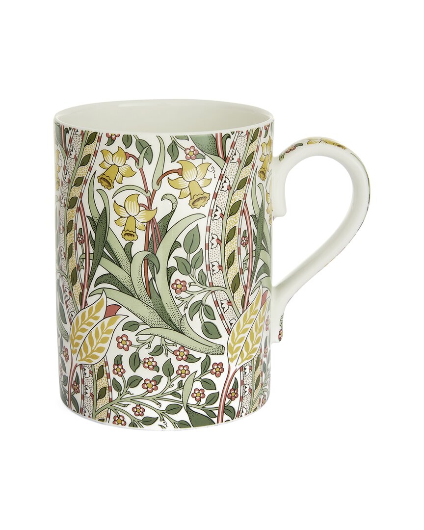 Spode Morris & Co. Daffodil Bayleaf Madder Mug In Green