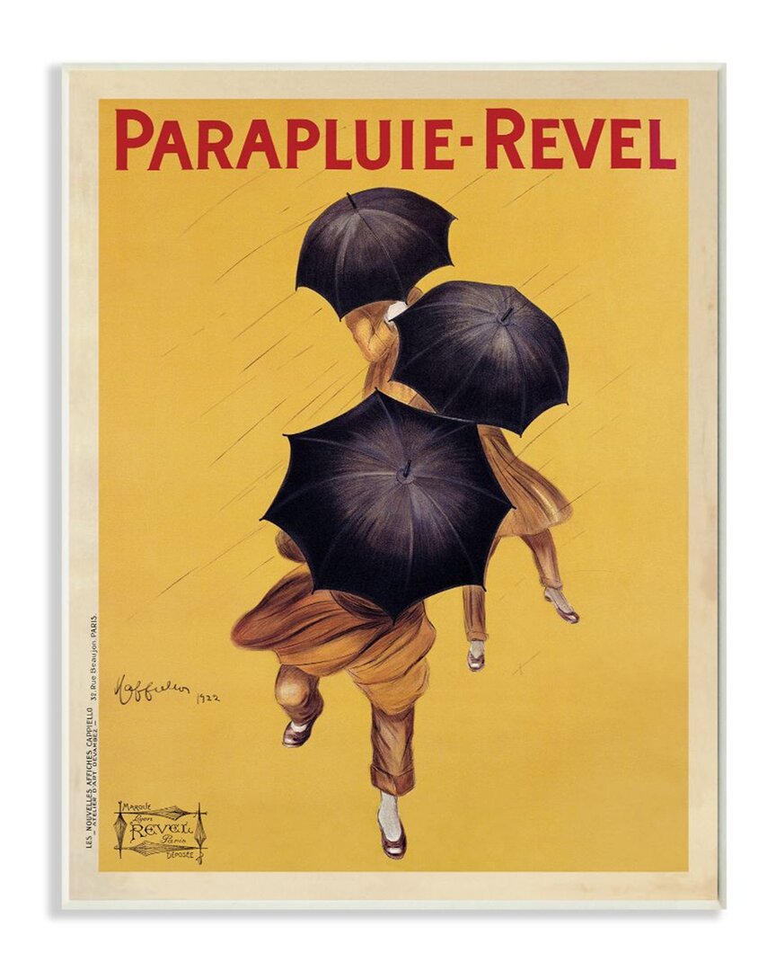 Stupell Parapluie-revel Vintage Poster Yellow Design Wall Art