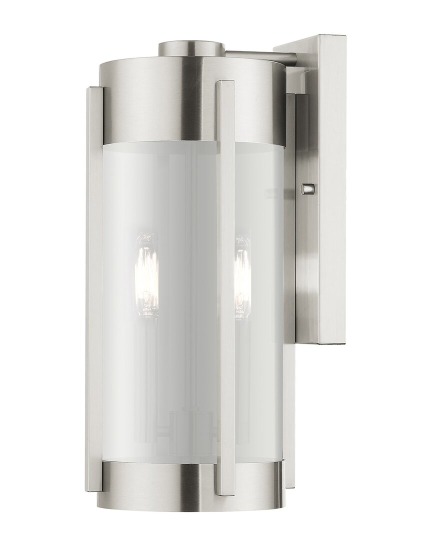 Livex Lighting 2-light Brushed Nickel Outdoor Wall Lantern