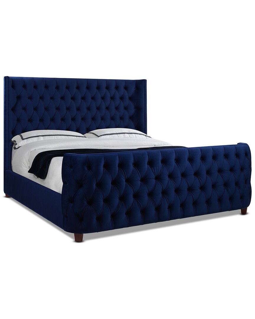 Jennifer Taylor Home Brooklyn King Tufted Panel Bed Headboard And Footboard  Set In Navy
