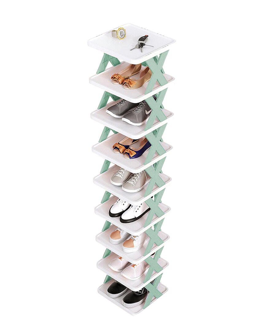 Fresh Fab Finds 9tier Blue Narrow Entryway Shoe Rack