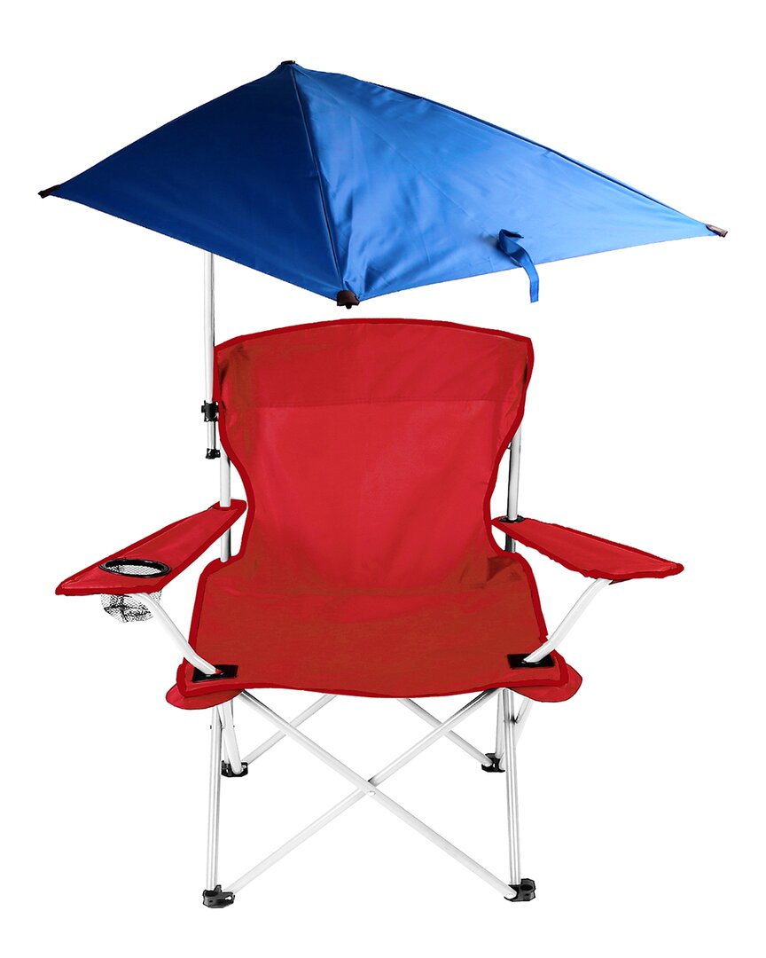 Fresh Fab Finds Foldable Red Beach Chair With Detachable Umbrella
