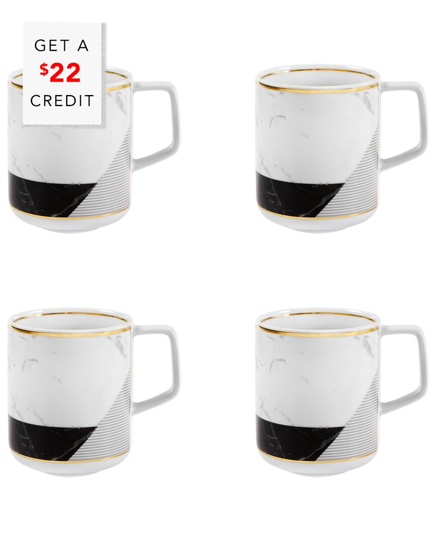 Vista Alegre Carrara Mugs (set Of 4) With $22 Credit In Black