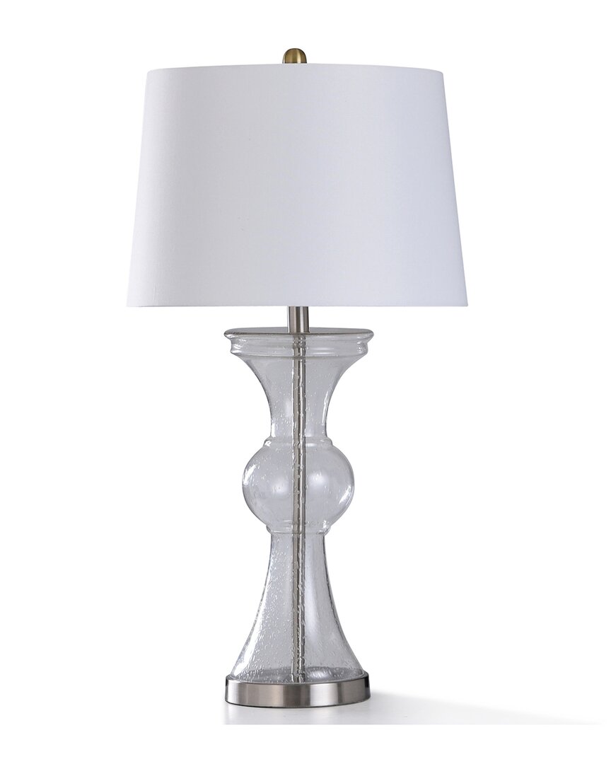 Stylecraft Steel & Glass Table Lamp In White